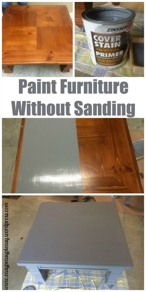 Paint Furniture Without Sanding, Paint Wood Furniture, Painting Wood Furniture, Paint Wood, Hur Man Målar, Table Diy, Painting Furniture, Diy Furniture Table, Refurbished Furniture