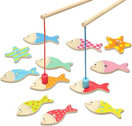 Amazon.com: Kidzlane Magnetic Fishing Game for Toddlers | Easy Play Wooden Fishing Toy for Toddlers & Kids | Montessori Toy Gift for Toddlers & Kids Ages 3 Years Old + : Toys & Games Fishing Games For Kids, Game For Toddlers, Magnetic Fishing Game, Fishing Toys, Quiet Play, Wooden Toys For Toddlers, Learning Toys For Toddlers, Kids Fishing, Fishing Game