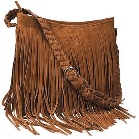 Multitrust Women Fashion Cross Body Bag Tassel Fringe Messenger Shoulder Handbag Welcome to our store! 100% Brand new and high quality! Material: Scrub Faux fur Color:Brown/Gray/Black Size(about): Length: 38CM / 14.96 inches Width: 11 CM / 4.33 inches Deep: 26 CM / 10.23 inches Shoulder strap length overall: 59 Inches/ 150 CM (Can be adjusted) converse : 1 inch = 2.54cm=25.4mm You can see from the picture, the Handbag is very fashion and pretty. Note: * Due to the different display and take pict Messenger Bag Women, Fringe Crossbody Bag, Estilo Country, Estilo Hippie, Messenger Handbags, Chic Gifts, Tassel Bag, Suede Fringe, Crossbody Messenger Bag