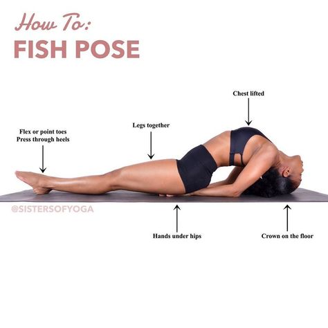 #SistersOfYoga #SOYTribe . BENEFITS OF FISH POS Fish Pose Yoga, Yoga Sequencing, Yoga Nature, Fish Pose, Yoga Anatomy, Cage Thoracique, Yoga Techniques, Yoga Beginners, Sup Yoga