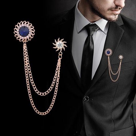 Brooch For Men Suit Indian, Broach For Men, Coat Pins Brooches For Men, Men Brooch Diamond, Luxury Men's Brooches As Gift, Suit Corset, Chain Brooch For Men Suit, Brooch For Men, Brooch Men