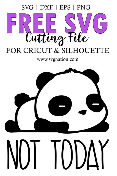 Not Today Panda SVG - Free High Qualify SVG Cut Files Panda Svg Files Free, Cute Animal Svg Free, Panda Svg Free, Svg Images Free, Svg Designs Free, Htv Designs, Onesie Designs, Free Svg Images, Panda Svg