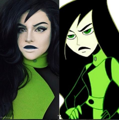 Shego Makeup, Kim Possible Cosplay, Disney Inspired Makeup, Cosplay Cartoon, Makeup Inspired, Epic Cosplay, Halloween Costume Outfits