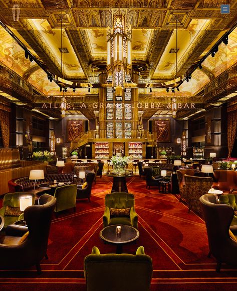 Great Gatsby Architecture, Art Deco Lounge Bar, Speakeasy Bar Design, Art Deco Speakeasy, Art Nouveau Bar, 1920s Interior, 1920s Speakeasy, Hollywood Tower Hotel, Art Deco Bar