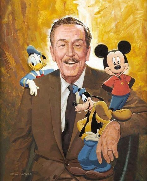 Disney Portrait, Kalle Anka, Mickey Mouse Illustration, Walter Elias Disney, Goofy Disney, Mouse Trap, Retro Disney, Disney Fanatic, Vintage Disneyland