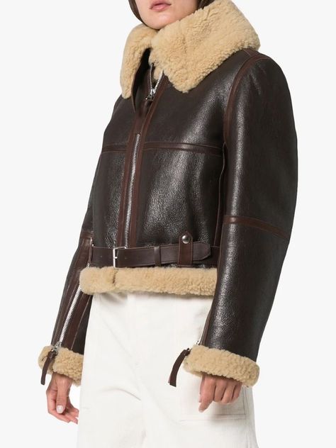 Shearling Aviator Jacket, Lambskin Jacket, Calvin Klein 205w39nyc, Aviator Jacket, Jacket Pins, Aviators Women, Aviator Jackets, Mm6 Maison Margiela, Shearling Jacket