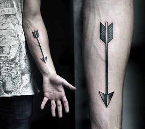 50 Traditional Arrow Tattoo Designs For Men - Archery Ideas Arrow Head Tattoos, Men Archery, Archery Tattoo, Mens Arrow Tattoo, Arrow Forearm Tattoo, Tato Lengan Bawah, Men With Tattoos, Tato Geometris, Small Arrow Tattoos