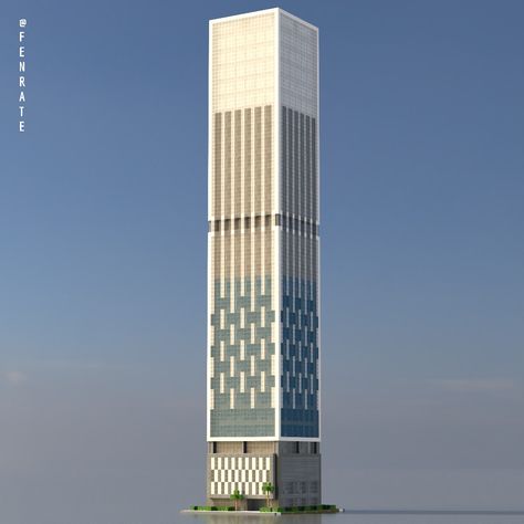 Modern Skyscrapers Minecraft, Skyscraper Architecture Concept, Skyscrapers Minecraft, Minecraft Modern Building, Minecraft Building Ideas Modern, Downtown Minecraft, Minecraft Skyscraper Ideas, Minecraft City Ideas, Minecraft Skyscraper