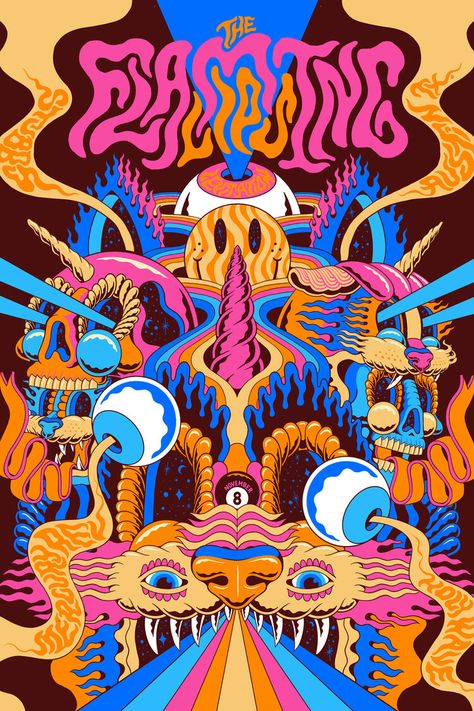 Trippy Graphic Design, Posters Conception Graphique, ポップアート ポスター, Art Hippie, Trippy Designs, Weekly Inspiration, Muster Tattoos, Psychadelic Art, Illustration Photo