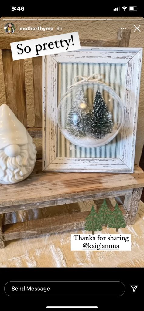 Snow Globe Picture, Snow Globe Picture Frame, Globe Picture, Diy Christmas Deco, Easy Homemade Christmas Gifts, Christmas Globes, Christmas Crafts To Sell, Winter Decorations Diy, Christmas Arts And Crafts