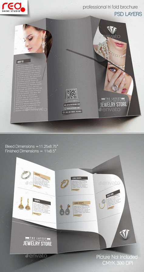 Jewelry Brochure Design, Leaflet Layout, Brochure Sample, Catalog Design Layout, Brochure Psd, Business Brochure Design, Catalogue Design, Brand Guidelines Template, Brochure Design Layout