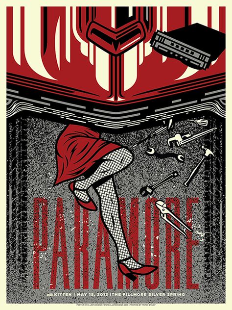 Paramore Paramore Poster, Paramore Concert, Record Artwork, Concert Poster Design, Vintage Music Posters, Screen Print Poster, Concert Poster, Music Posters, Tour Posters