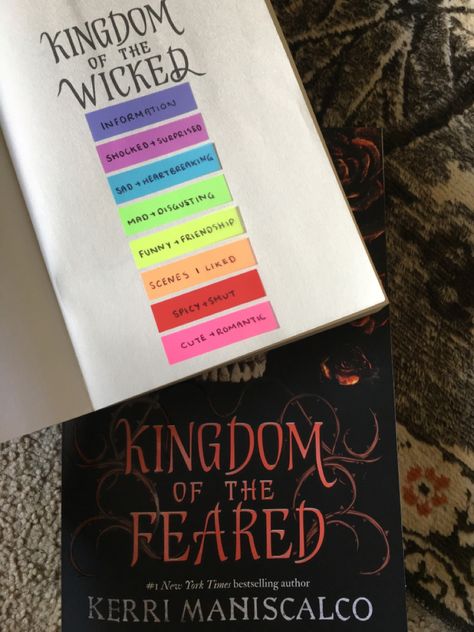 Book annotating, book tabs, books, kingdom of the wicked, kingdom of the feared, KOTW Annotation Key Fantasy Books, Fantasy Annotation, Book Anottations Key, Annotating Key, Annotating Books Guide, Annotating Tips, Romanticize Reading, Annotating Books Key, Kingdom Of The Feared