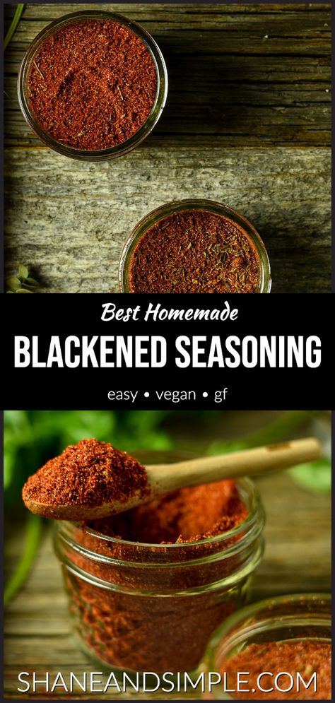 The BEST Blackened Seasoning Recipe! Use this blackening spice for adding depth and flavor to tofu, veggies, and more. It's easy to make using simple pantry staple spices. Blackening Seasoning Recipe Fish, Blackening Spice Recipe, Blackened Seasoning Recipe, Homemade Blackened Seasoning, Emergency Meals, Tulle Projects, Recipe For Fish, Blackening Spice, Vegan Staples