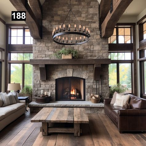 Please do not purchase a Mantel without first filling out the Quote Form and receiving a quote from us. Quote Form: https://form.jotform.com/240524957086059 Discover the Quintessence of Rustic Elegance: Mantels with Wooden Corbels by Anthony Shields & Sons Inc. Each mantel we craft is a celebration of rustic elegance, brought to life through the character-rich beauty of reclaimed wood beams. These mantels are not just pieces of wood; they are storied artifacts, lovingly transformed into the hear Stone Cabin Fireplace, Reclaimed Wood Living Room, Master Bedrooms With Fireplaces Luxury, Fireplace Designs Farmhouse, Big Living Room Ideas With Fireplace, Cabin Fireplaces Ideas, Large Stone Fireplace Living Room, Timeless House Interior, Modern Rustic House Interior Wood Beams