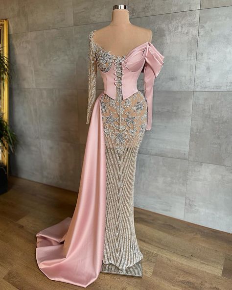 Tabja Dresses, Pink Prom Dresses Mermaid, Haute Couture Outfits, Reign Dresses, Beautiful Bridal Dresses, Luxurious Dresses, Classy Wedding Dress, Dress Design Drawing, African Lace Dresses