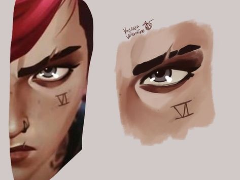 Arcane Art Style, Vi Cosplay, Arcane Art, Eye Study, Vi Arcane, Výtvarné Reference, Digital Painting Tutorials, Character Design Animation, Animation Design