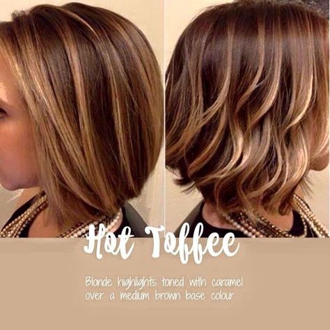 Short Hair Highlights, Bob Hair Color, Vlasové Trendy, Short Brown Hair, Short Hair Balayage, Hair Color Highlights, Trendy Hair Color, Short Hair Color, Haircut And Color