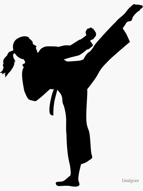 Pegatina for Sale con la obra «Karate niña mujer» de Designzz | Redbubble Karate Stickers, Black Belt Martial Arts, Black Belt Karate, Woman Sticker, Women Karate, Sport Karate, Karate Kick, Shotokan Karate, Chicano Style Tattoo