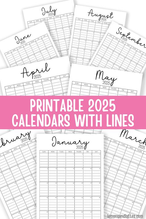 Stay organized with one of these free printable calendars. These templates feature a minimalist design with lines. Free Desk Calendar Printable, 2 Page Calendar Printable Free, 2025 Printable Calendar, Goodnotes Template Free Study, Free Printable Weekly Planner Template, Cute Printable Calendar, Diy Calendars, Design With Lines, Calender Printables