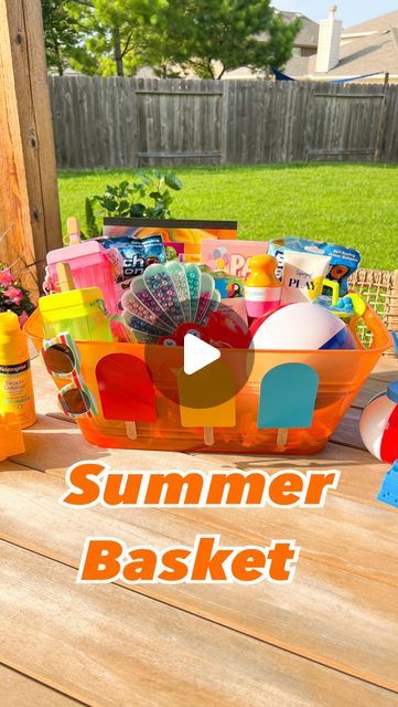 Bianca | Summer Basket of Fun!☀️With summer upon us, I’m excited to create lasting memories and keep my little one entertained all season! Comment... | Instagram Summer Gift Baskets, Goodie Basket, Summer Basket, Summer Gift, Instagram Summer, Work Ideas, Summer Kids, Gift Baskets, Little One