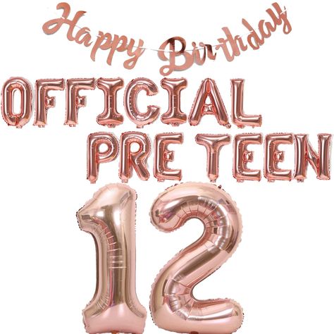 PRICES MAY VARY. Happy 12th birthday party supplies are ideal for hello 12 birthday party boy girls, official pre-teen 12th birthday party, cheers to 12 years birthday party, 12 & fabulous party boy girls, etc, it will offer you an unforgettable experience! Package included: 1* 'HAPPY BIRTHDAY' Bunting Banner, 1* Official Pre Teen letter foil balloons separately, 1* number 12 foil balloons, 1 ribbons, total 4packs in one packages. Size: 'HAPPY BIRTHDAY' letter banner are in 4.5" *6.3" for each l Happy Birthday Whiskey, Hello Kitty Birthday Theme, Happy 12th Birthday, Its My Birthday Month, Birthday Daughter, Happy Birthday Bunting, Birthday Dinner Party, Party Boy, Happy Birthday Girls