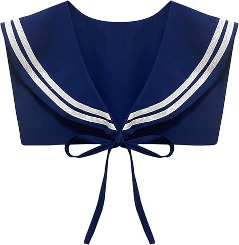 Amazon.com: HoosaiyWoo Sailor Collars Scarf for Women Top Fake Collar Necklaces Collar Sailor Costume Shawl wraps Match Sweater Shirt Dress,H Navy : Clothing, Shoes & Jewelry Sailor Collar Pattern, Navy Clothing, Sailor Costume, Peter Pan Collar Top, Collar Necklaces, Fake Collar, Music Man, Sailor Collar, Scarf For Women