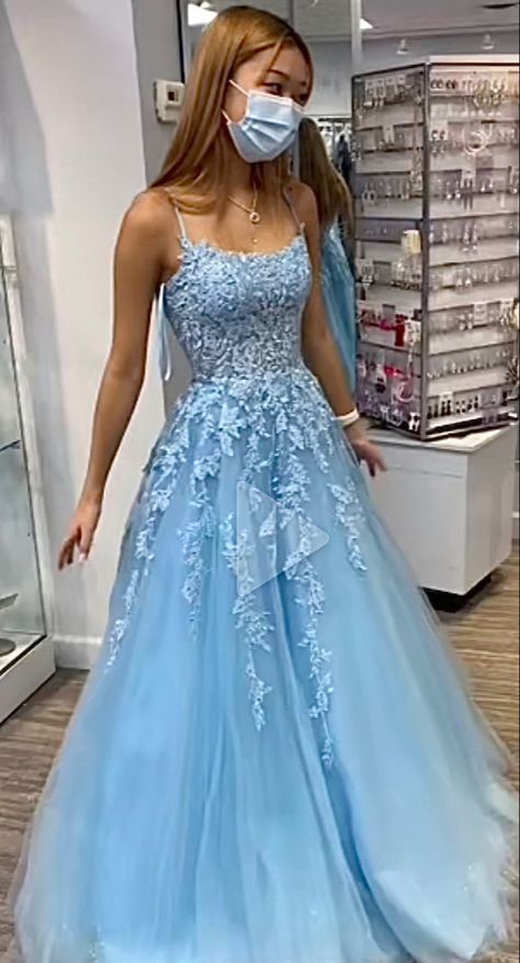 Light Blue Prom Dress Long, Blue Grad Dresses, Cinderella Prom Dress, Baby Blue Prom Dresses, Flowy Prom Dresses, Prom Dresses Long Blue, Dresses Quince, Blue Quince, Quince Dresses Red