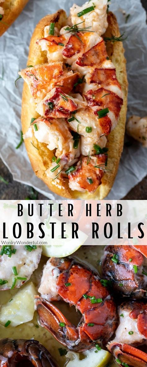 This Warm Lobster Roll Recipe is an easy way to make this indulgent meal at home. Also know as a Connecticut Lobster Roll. Connecticut Lobster Roll, Red Lobster Recipes, Seafood Recipes For Dinner, Lobster Roll Recipe, Cooking Lobster, Butter Herb, Lobster Roll Recipes, Seafood Dish Recipes, Lobster Dishes