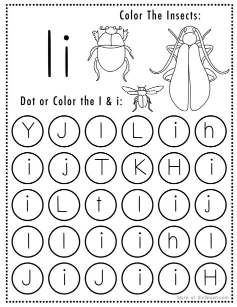 Free Halloween Themed Letter Dotting Worksheets For Letter I - Set includes a variety of Letter I coloring and tracing worksheets. Ideal for homeschoolers & preschool teachers and perfect for Halloween-themed lesson plans! 🍁🖍👻🎨 #Homeschooling #PreschoolEducation #PreKLearning #HalloweenActivities #AlphabetWorksheets #Insects #Printables #Freeprintable #letterI#FreeprintableHalloweenWorksheet #HalloweenWorksheets Printable Letter I, Letter I Activities, Letter I Crafts, Letter I Worksheet, Alphabet Practice Worksheets, Insects Preschool, Dot Marker Activities, Free Printable Halloween, Homeschool Preschool Activities