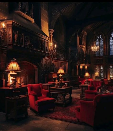 Photo - Google Photos Dark Castle Aesthetic Interior, Winterfell Interior, Gryffindor Dorm, Priest Aesthetic, Castle Aesthetic Interior, Autumn Castle, Goth Castle, Haunted House Pictures, Gothic Fireplace