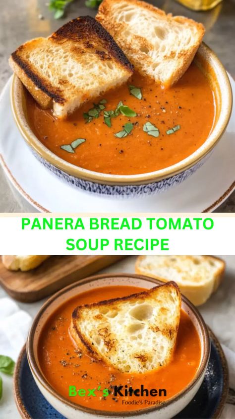 Panera Bread Tomato Soup Recipe – Bex’s Kitchen Panera Bread Soup Recipes, Copycat Panera Tomato Soup, Panera Bread Tomato Soup Recipe, Panera Bread Tomato Soup, Tomato Soup Panera, Panera Bread Soup, Panera Tomato Soup, Panera Tomato Soup Recipe, Fall Yummies