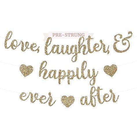 Decorations Engagement Party, Bridal Banner, Happily Ever After Sign, Shower Decorations Wedding, Bride To Be Banner, Gold Bachelorette, Gold Glitter Wedding, Wedding Shower Decorations, Engagement Party Decorations