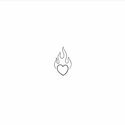 Fire Drawing Simple, Simple Heart Tattoos, Grace Tattoos, Lucky Tattoo, Tattoo Samples, Tiny Heart Tattoos, Small Girly Tattoos, Saved Tattoo, Herz Tattoo