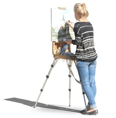 Young female artist painting Artist Painting On Canvas, Female Artists Painting, Person Painting, Render People, Deaf Education, People Cutout, Cut Out People, Photoshop Rendering, People Png