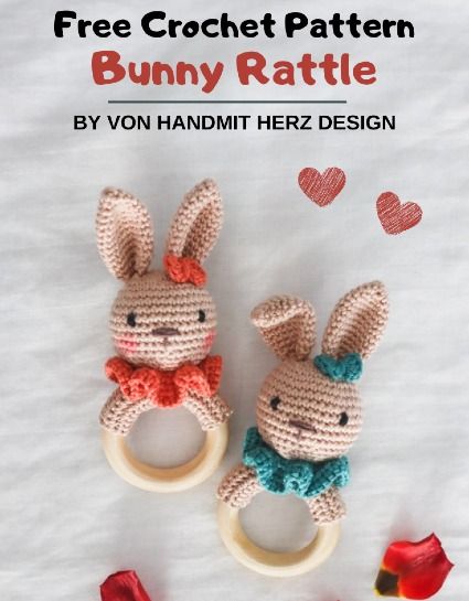 Free Crochet Patterns | Rattle Archives • Free Crochet Patterns Teether Pattern, Crochet Pattern Bunny, Bunny Rattle, Crochet Baby Projects, Crochet Toys Free Patterns, Crochet Baby Gifts, Crochet Toys Free, Pola Amigurumi, Crochet Baby Toys