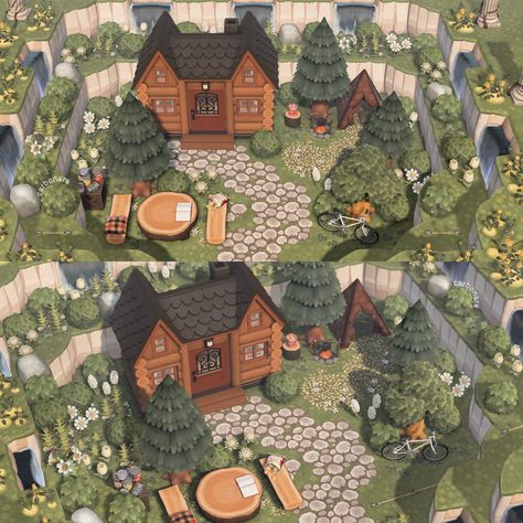 Acnh House Placement, Cozy Cottage In The Woods, Deep In The Woods, Acnh Codes, Animal Crossing Wild World, Island Theme, Animal Crossing Villagers, Cottage In The Woods, New Animal Crossing