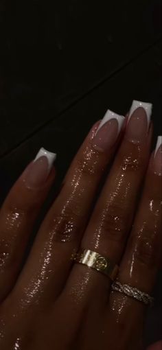 Nails Black Women French Tip, Gel Extension Nails French Tip, French Manicure Square Nails Long, Short French Nails Black Women, Short Milky White Nails Acrylic Design, Short Milky White Acrylic Nails, Milky White Nails With French Tip, Milky White Nails French Tip, White Short French Tip Nails