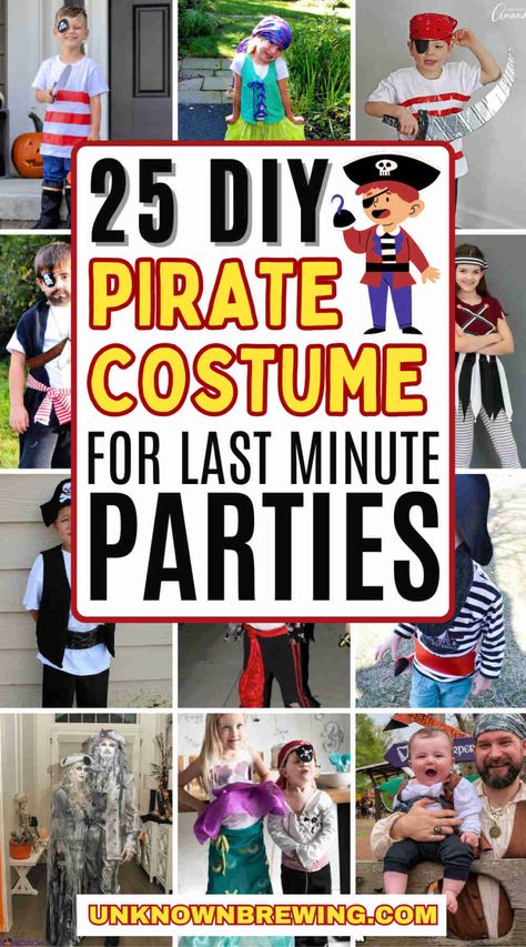 25 Fun DIY Pirate Costume Ideas for an Adventure-Ready Look Pirate Costume Ideas, Diy Pirate Costume For Kids, Diy Pirate Costume, Boys Pirate Costume, Homemade Pirate Costumes, Pirate Dress Up, Pirate Costume Kids, Pirate Girl Costume, Costume Ideas For Kids