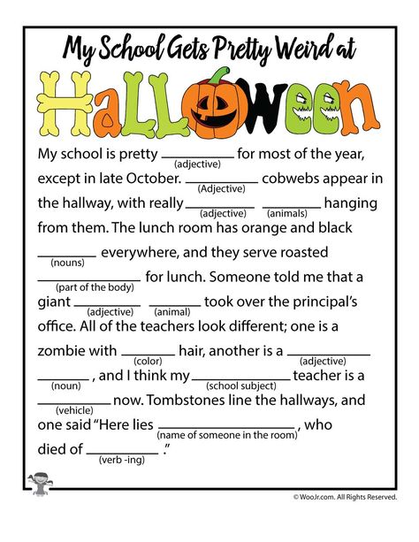 Halloween at School Mad Lib Halloween Reading Activities 2nd, Halloween Reading Activities 3rd Grade, Halloween Mad Libs For Kids Free, Halloween 5th Grade Activities, Halloween Activities 5th Grade, Halloween Writing Activities 2nd Grade, Halloween Mad Libs Free Printable, Halloween 3rd Grade Activities, Halloween Activities Elementary School