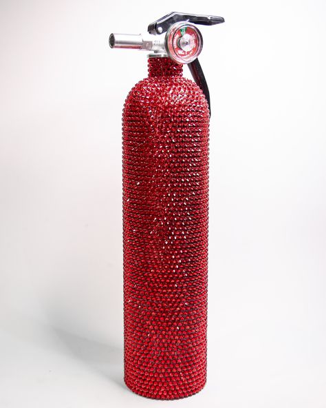 Rhinestoned Red Fire Extinguisher Bedazzled Bottle, Diy Rhinestone Crafts, Jessica Miller, Bling Ideas, Rhinestone Projects, Rhinestone Crafts, Diy Rhinestone, Large Appliances, You're Awesome