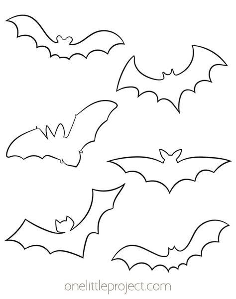 Cute Bat Drawing Halloween, Halloween Bats Drawing, Bat Silouhette, Diy Paper Bats Template, Bat Templates Free Printable, Fall Outline Drawings, Simple Bat Outline, Bat Pattern Templates, How To Draw A Bat Easy