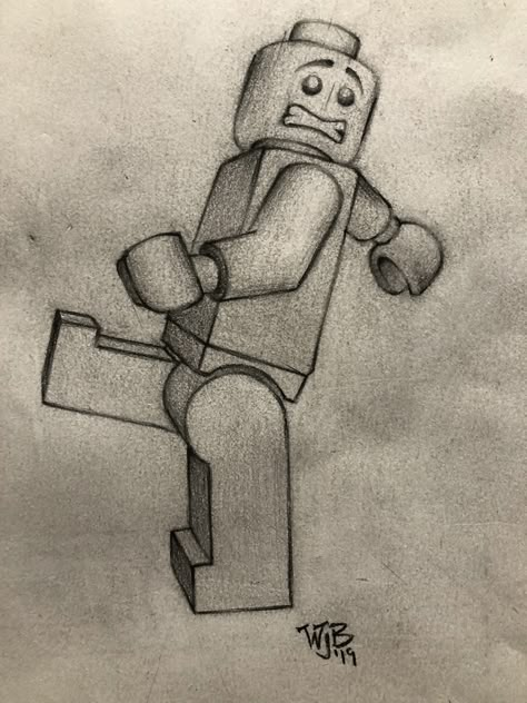 Lego Characters Drawing, Lego Man Drawing, Lego Sketch, Lunch Drawing, Lego Drawing, Video Game Drawings, School Drawings, Easy Graffiti Drawings, Word Drawings