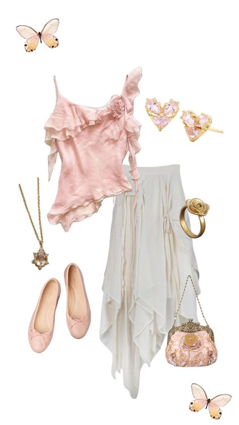 Fairycore Aesthetic, Fairy Core, Flowy Skirt, Pink Aesthetic, Fashion Inspo Outfits, Lookbook, Fashion Inspo, Fashion Design, Clothes