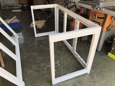 This DIY Dog Crate Console is the perfect combination of form and function. This will accommodate two large dog, it has plenty of storage! Multiple Dog Crate Ideas Indoor, Diy Dog Crate Cabinet, Diy Double Dog Crate, Dog Cage Furniture Diy, Dog Kennel Ideas Indoor, Crate Shelves Diy, Pet Crates, Kennel Furniture, Double Dog Crate