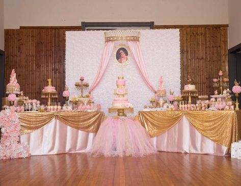 Birthday "Royal Princess birthday party" | Catch My Party Princess Backdrop Ideas, Royal Princess Birthday Party, Royal Princess Birthday, Pink Princess Birthday Party, Royal Birthday Party, Cake Table Birthday, Princess Birthday Party Decorations, Princess Theme Birthday, Happy Birthday Princess