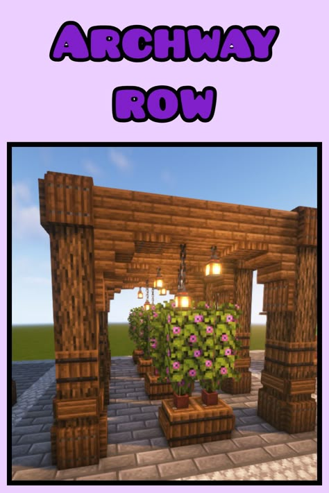 An Archway Row to add to your Minecraft World Archway In Minecraft, Minecraft House Door Ideas, Archways Minecraft Ideas, Cute Minecraft Archway, Minecraft Door Way Ideas, Archway Designs Minecraft, Arches In Minecraft, Arch Minecraft Ideas, Circle Door Minecraft