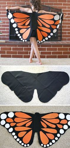 Butterfly Wings Tutorial, Halloween Costume Ideas For Kids, Diy Costumes Kids Boys, Monarch Butterfly Wings, Wings Tutorial, Costume Ideas For Kids, Creative Halloween Costumes Diy, Diy Halloween Costume Ideas, Easy Diy Costumes