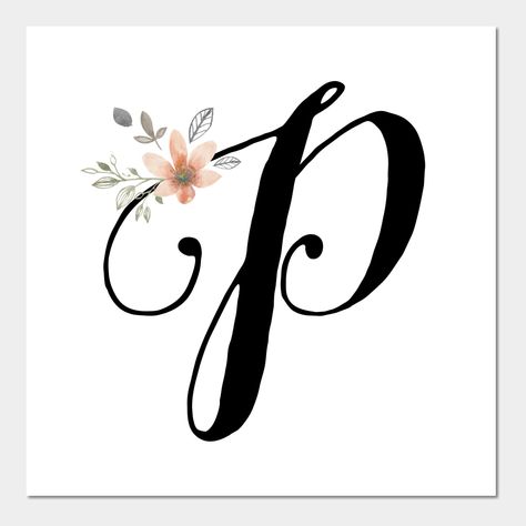 P Aesthetic Letter, P Alphabet Design, Cursive P, P Font, P Alphabet, Baby Name Art, Initial P, P Letter, P Tattoo