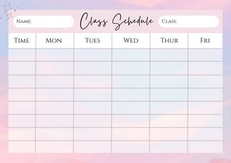 Kawaii School Schedule, Aesthetic School Timetable Template, Study Routine Template, Schedule Templates Aesthetic Pink, Aesthetic Schedule Template Wallpaper, Cute Timetable Template Aesthetic, Class Scedual Template, Cute Schedule Templates For School, School Program Template